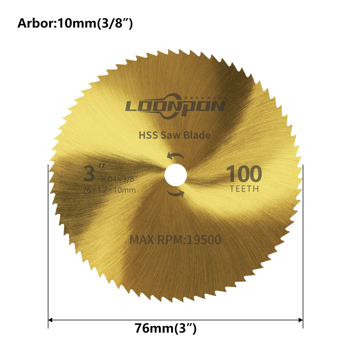 75mm 3inch Titanium Coated Circular Saw Blade Set HSS Cutting Disc Rotary Tool Accessories for Wood Plastic Aluminum Metal