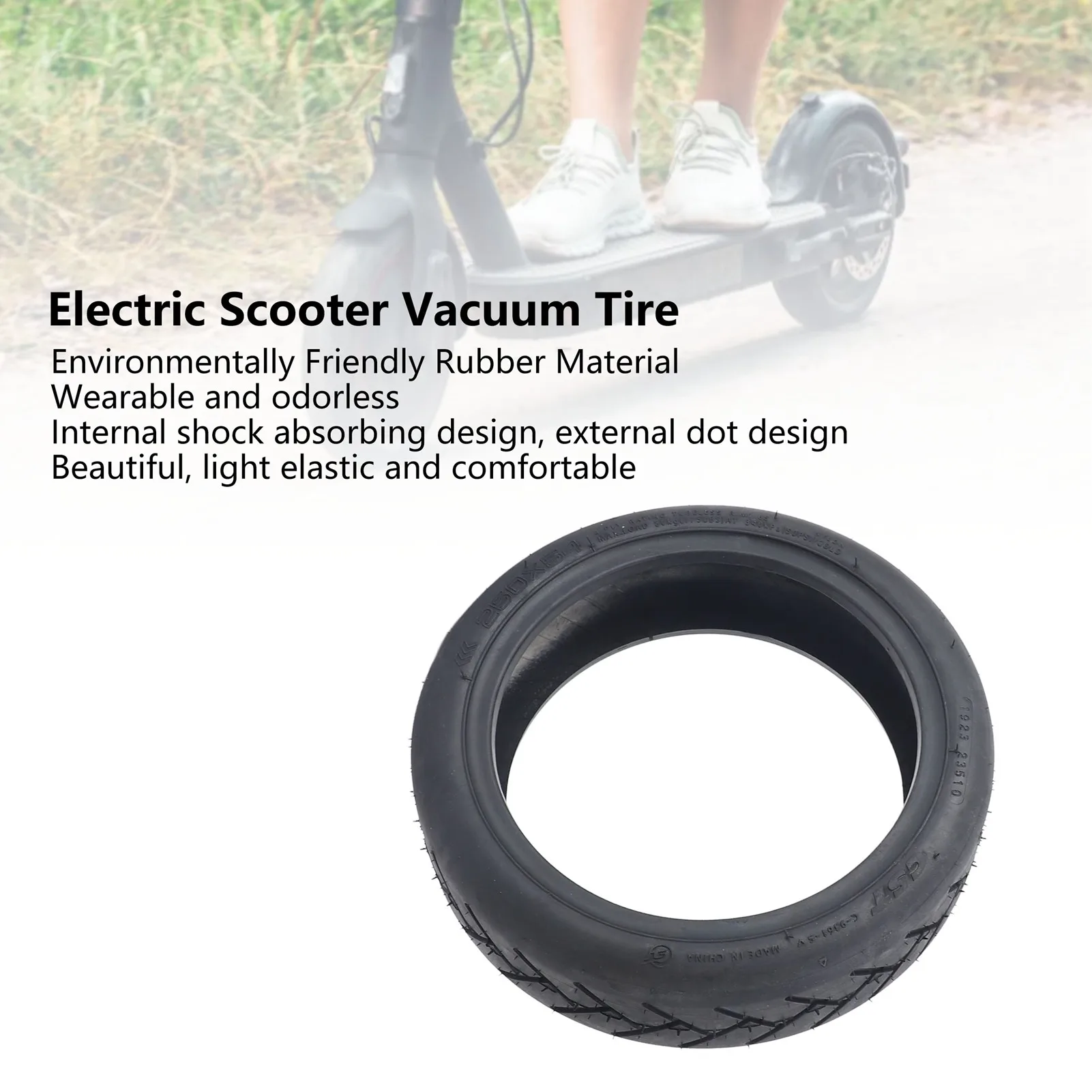 

250x54 Electric Scooter Tire Shock Absorbing Prevent Slip Replacement Easy Using High Quality Durable Rubber Scooter Vacuum Tyre
