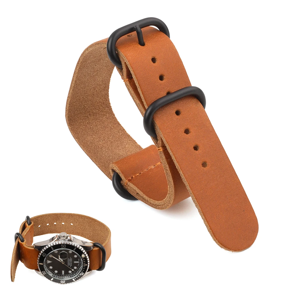 

Cowhide Leather Watch Band 18mm 20mm 22mm Tan One Piece Watch Strap Replacement Watchbands for Men Women Watches Accessories