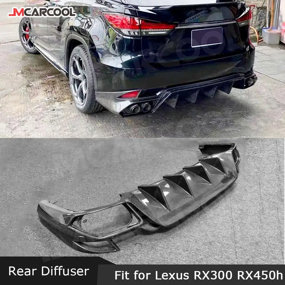 

JMCARCOOL Carbon Fiber Rear Bumper Lip Diffuser FRP Black Extension Covers For Lexus RX300 RX450H 2020 UP Car Accessorise