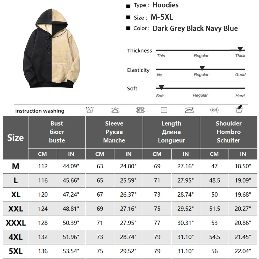 Winter Hoodies Verdicken Warme Lammwolle Hoodie Hosen Männer Sweatshirts Marke Casual Sweatshirt Mode Thermische Winddicht Unisex Sp – Detail 1