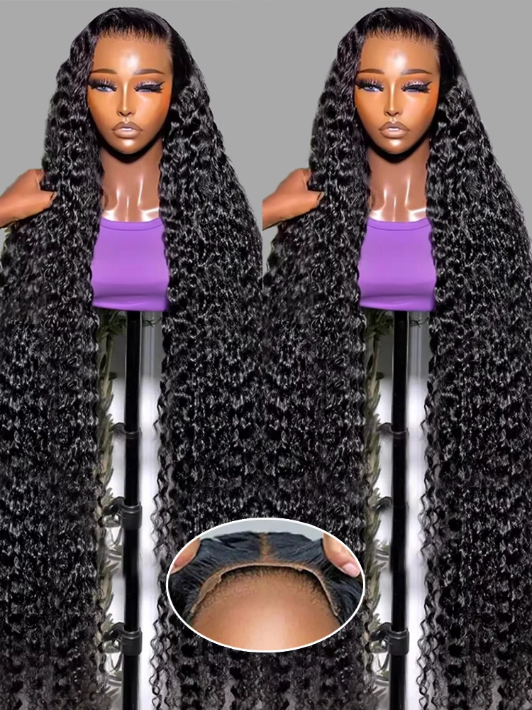 100% شعر بشري خام ارتداء والذهاب غلويليس الباروكات شعر الإنسان قبل قطعها قبل قطع الدانتيل الجبهة الباروكات للنساء موجة المياه شعر مستعار طويل مجعد #1