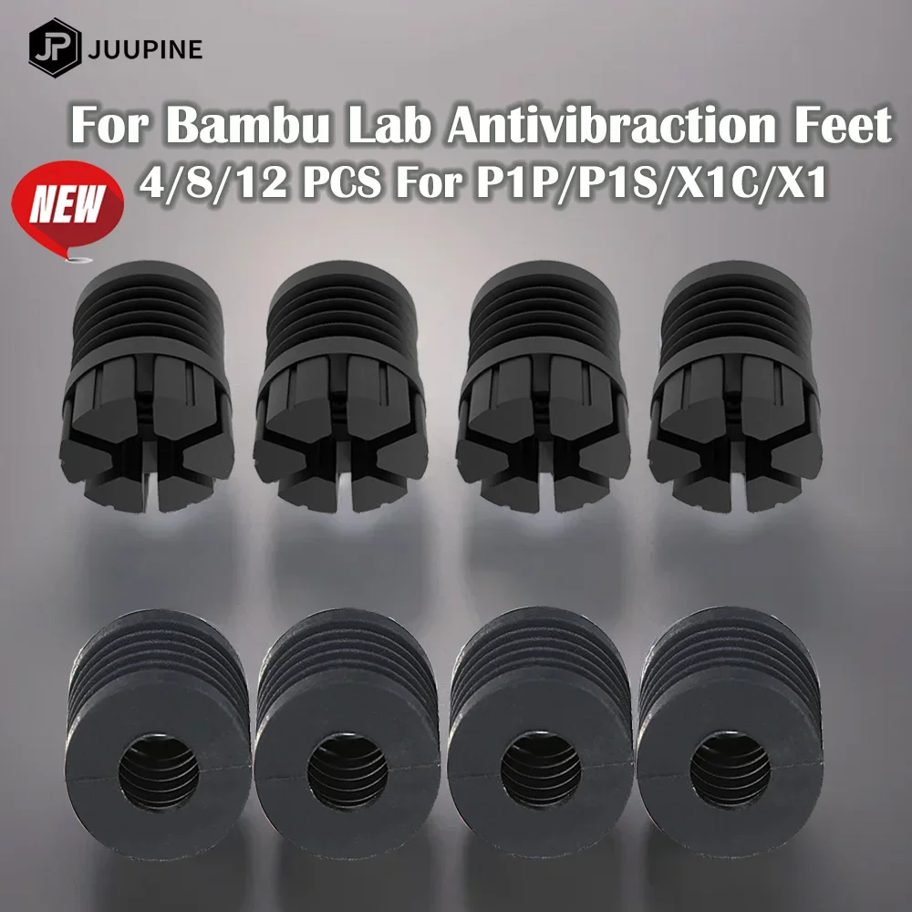 Pies antivibración de carbono para impresora 3D, almohadilla de goma antideslizante a prueba de polvo, compatible con bambolab P1S X1