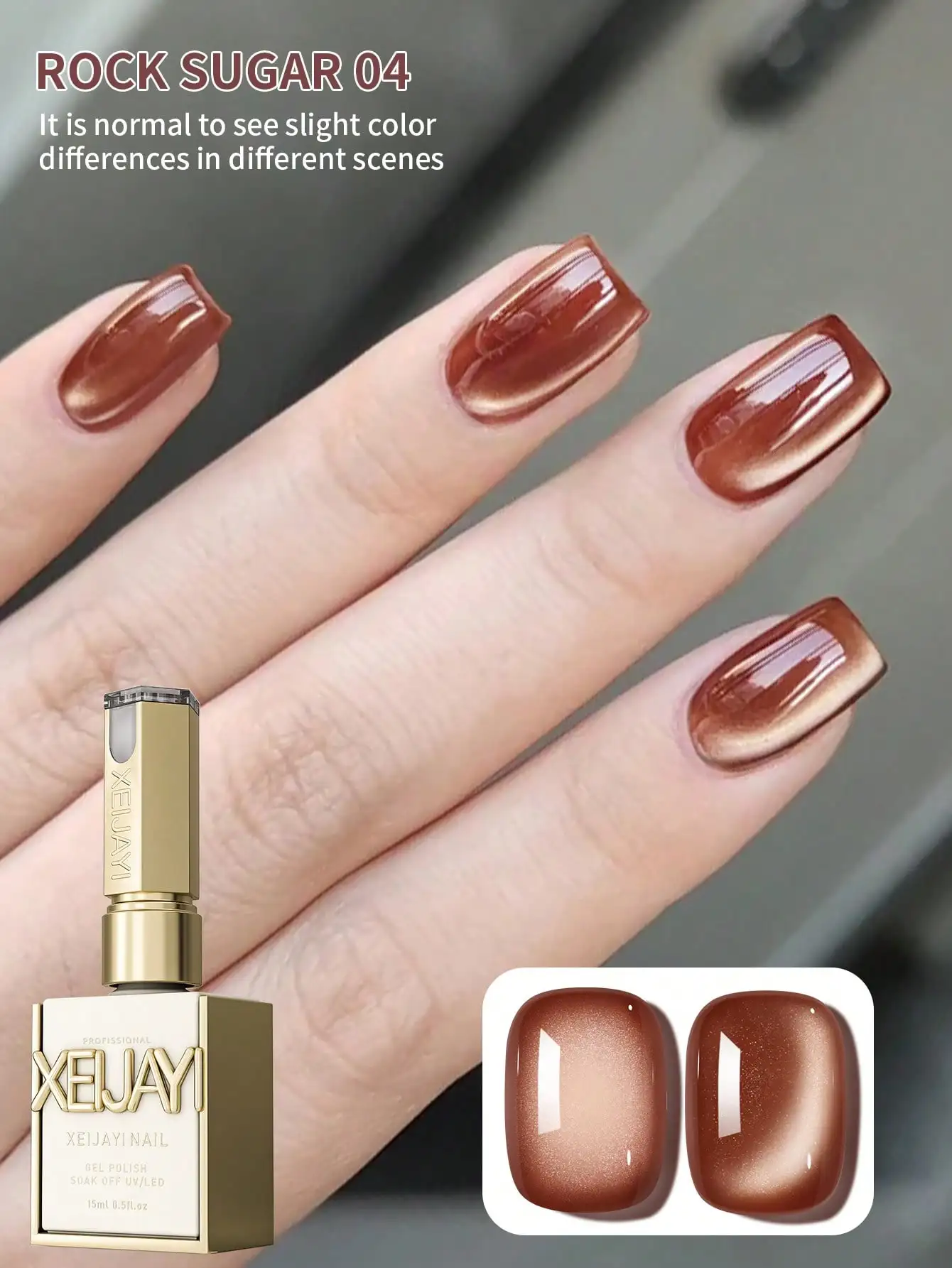 1 x 15 ml Cat-Eye-Gel-Nagellack, UV-LED-Härtung, lang wirkendes, schnell trocknendes Nail-Art-Gel – ideales Geschenk für Frauen für den Frühling