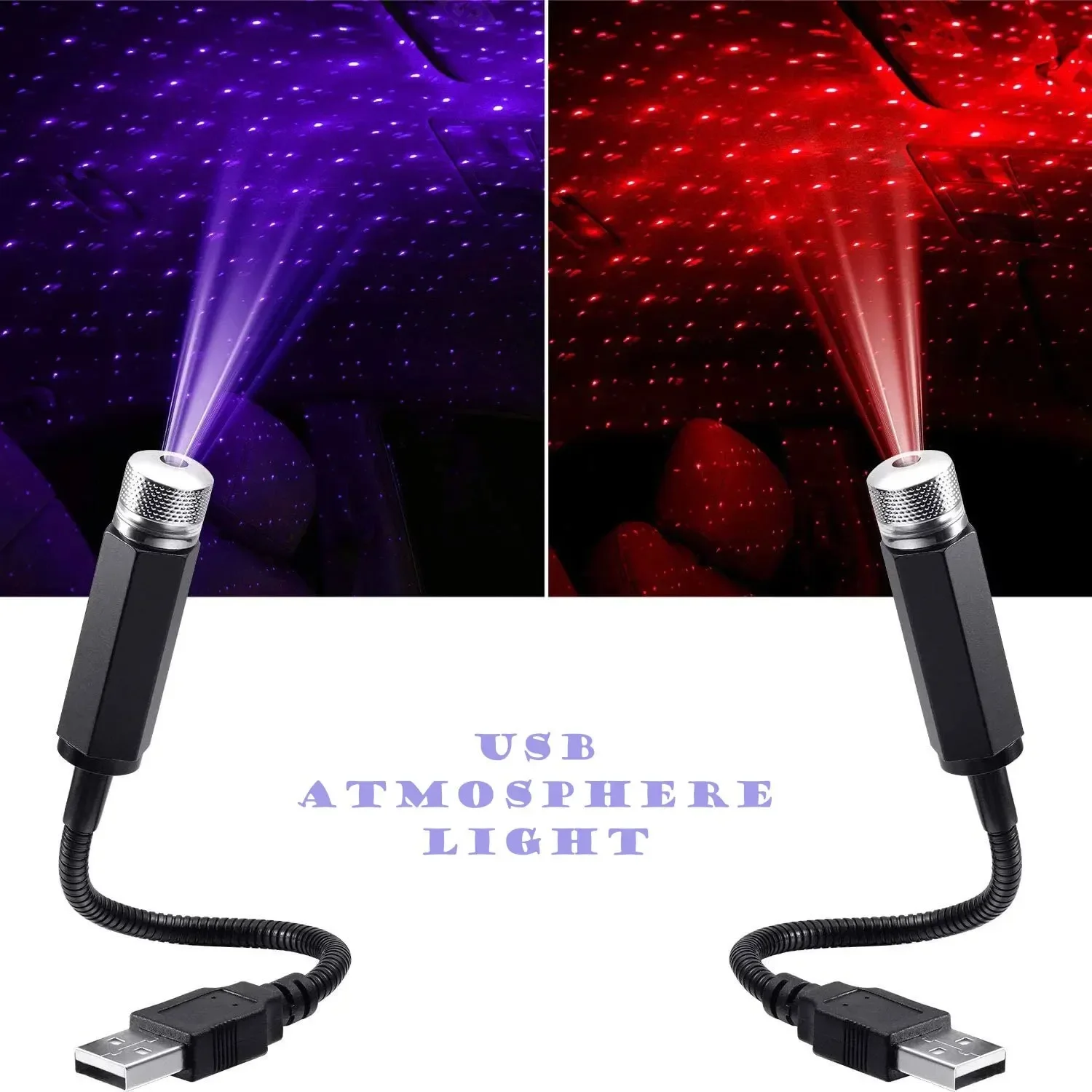 

Car Roof Star Night Light Projector LED Atmosphere Galaxy Lamp USB Decorative Adjustable for Auto Roof Room Ceiling Decoration