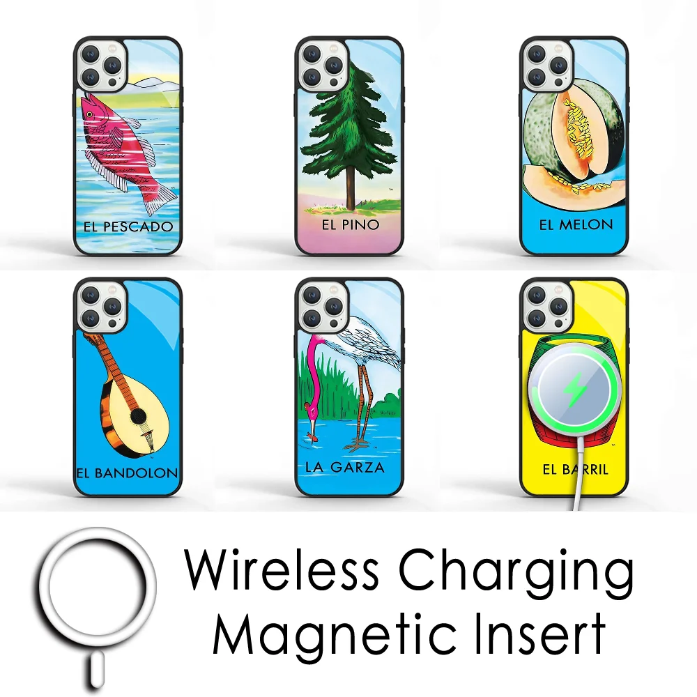 

Mexican Bingo Loteria Phone Case For IPhone 16 15 Pro Max Case 14 Plus 13 12 11 Magesafe Magnetic Wireless Charge Cover