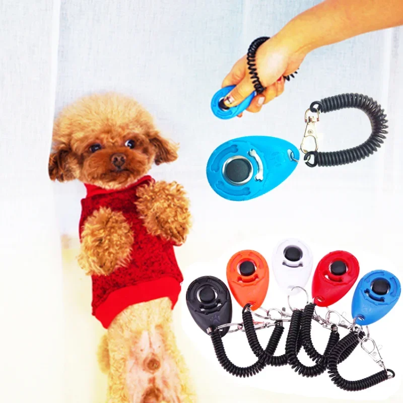 5Pcs Dog Training Clicker Pet Cat Plastic New Dogs Click Trainer Aid Tools Adjustable Wrist Strap Sound Key Chain Dog Supplies