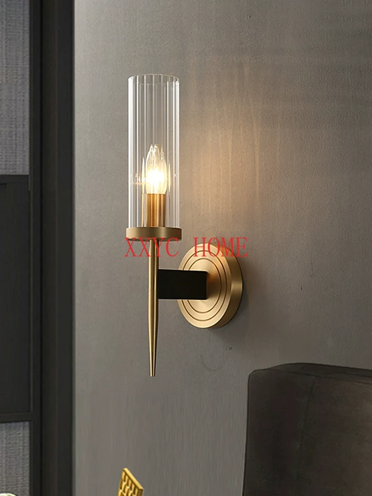 

Luxury Master Bedroom Bedside Lamp Corridor Aisle Mirror Front Lamp Living Room Background Wall Hallway High-End Wall Lamp