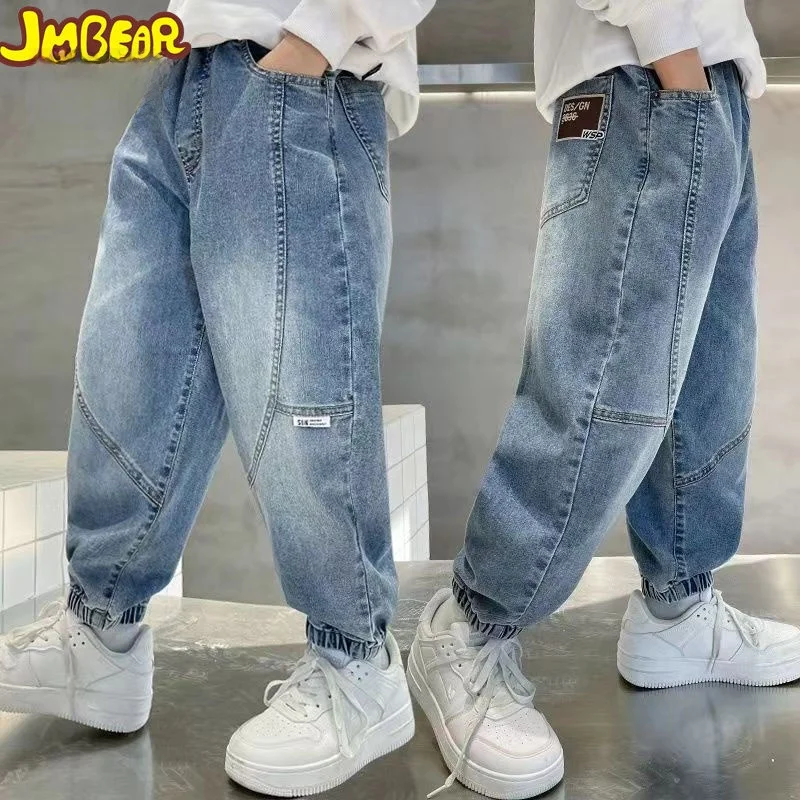 

Boys Loose Fit Denim Jeans Sli Spring Autumn Kids Trousers Trendy Long Pants for Medium to Large Children