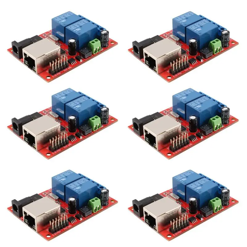 AC23-6X LAN Ethernet 2-Way Relay Board Delay Switch TCP/UDP Controller Module WEB Server