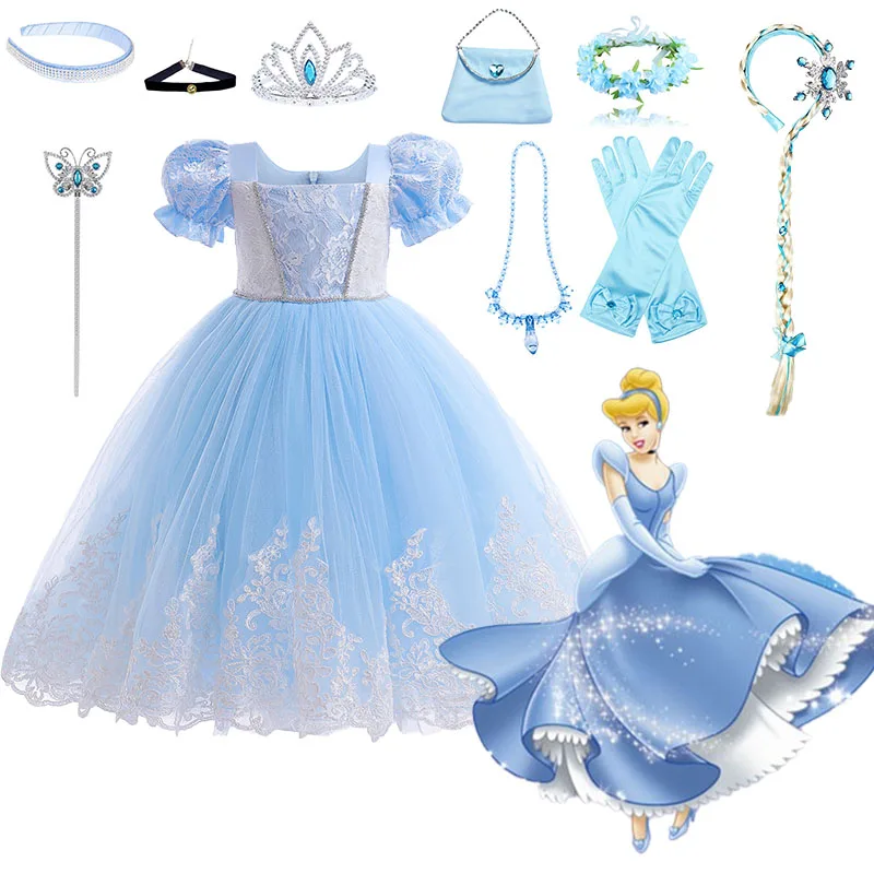 Wedding Dress Party Flower Dress Evening Costume Princess Cosplay Dress For Baby Girls Ball Gown Cinderella Luxury Clothes