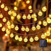 Solar Bubble Ball Light String Lights Outdoor Crystal Globe LED Fairy Lights Garden Party Easter Christmas Wedding Decorations