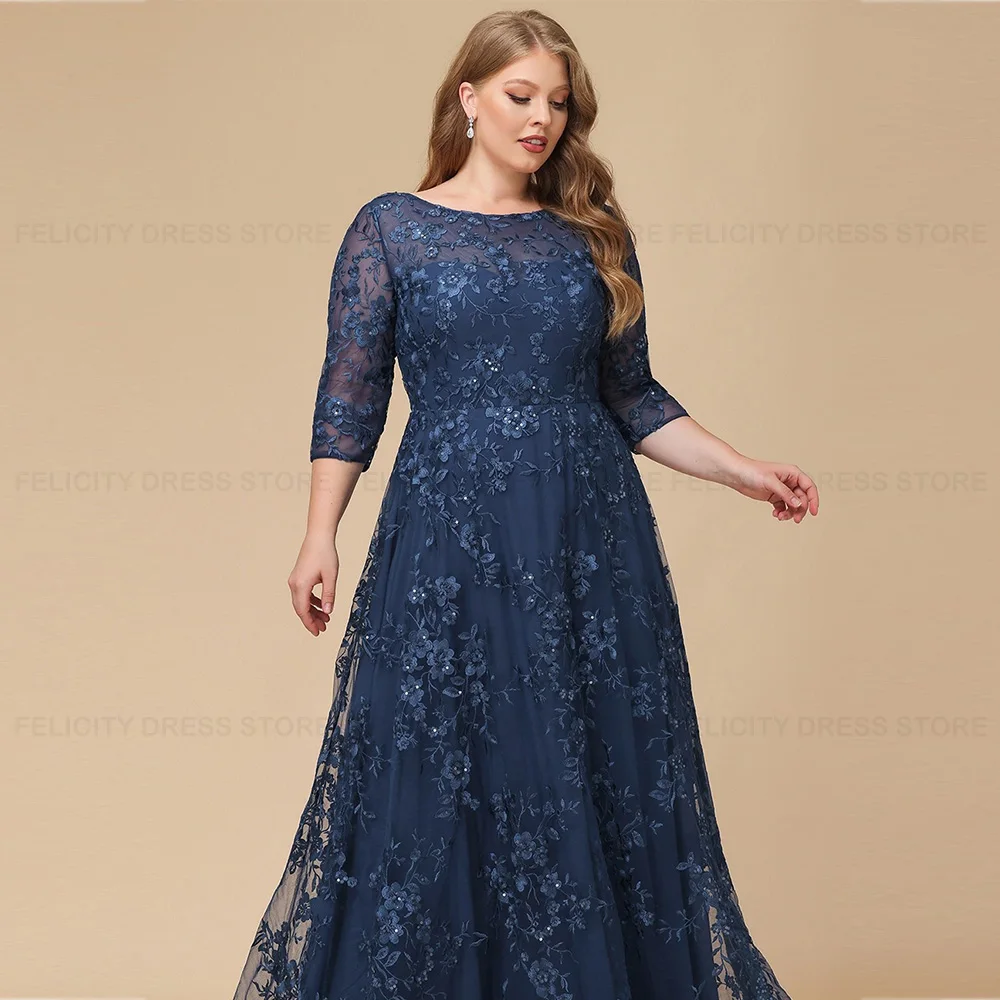 Exquisite Plus Size Mother of the Bride Dresses 2024 A-line Scoop Customized Wedding Guest Dresses Sequin Vestidos para Mujer