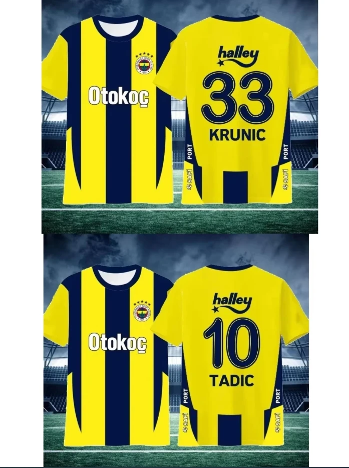 Two Pieces Fenerbahce Mourinho Dzeko Football Jerseys Buy One Get One Free Formula 1 Training Suits 3D Printed Breathable