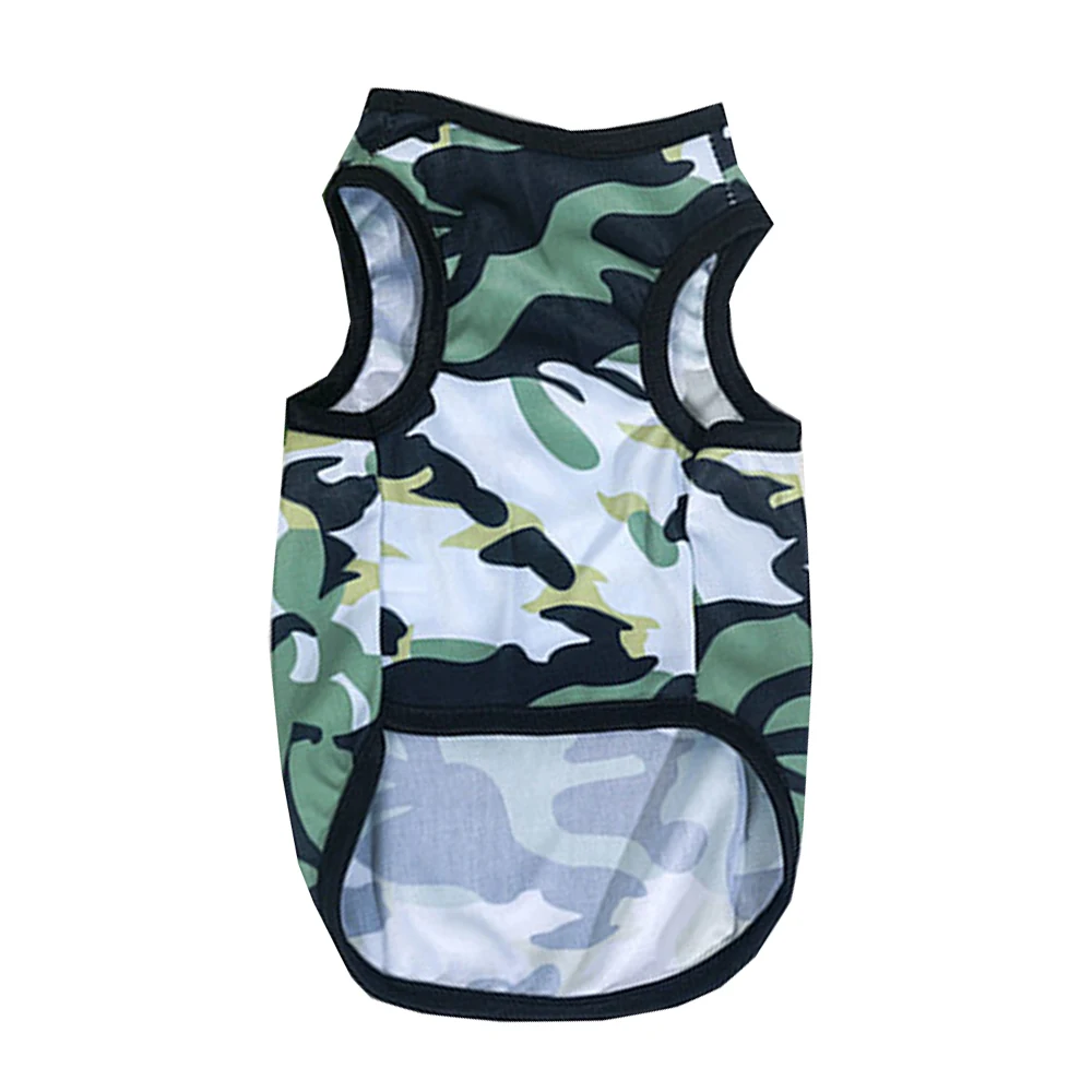 Camouflage Dog Clothes Summer Thin Dog Cat Vest Cute Puppy T-shirt Soft Comfor Teddy Chihuahua Sleeveless Vest Pet Supplies