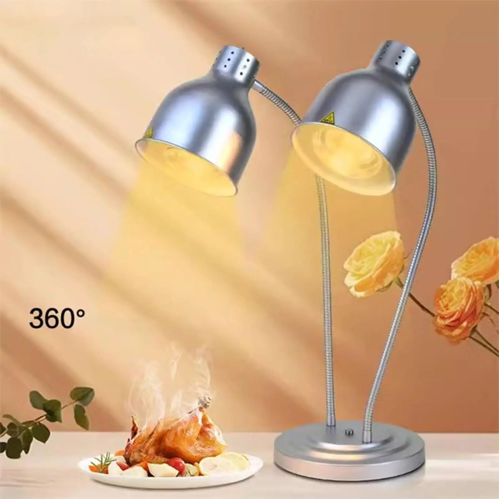 Food Heat Lamp Catering Heating Lamp Freestanding without Bulbs Food Warmer Lamp for Catering Fried