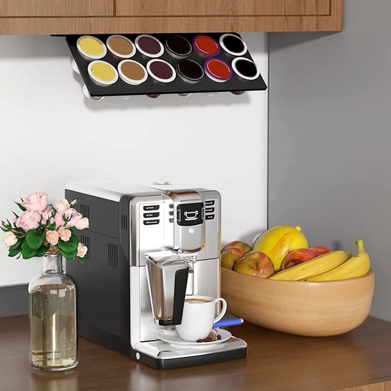 K-Cup-Under Cabinet حامل قهوة لتخزين السحب ، رف قرون القهوة ، متوافق مع 12 بودس ، توفير مساحة ، جديد