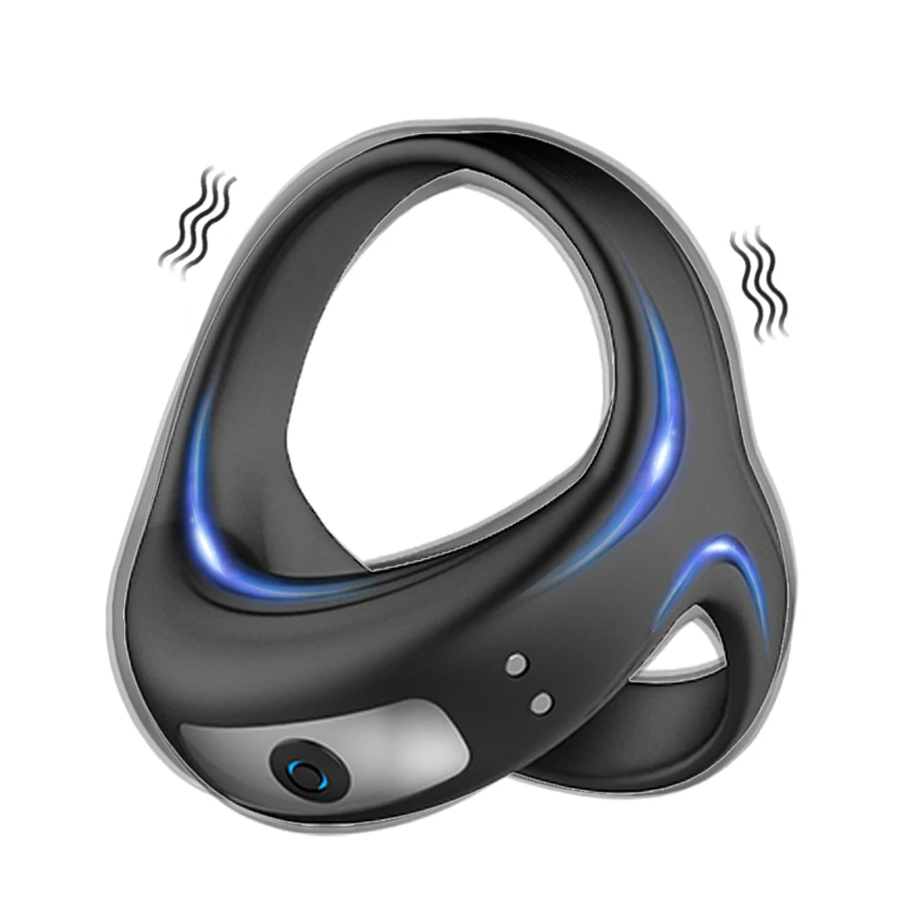Male Penis Ring Vibrator Triangle Vibrating Cock Ring Delay Ejaculation Magnetic Charging Sex Toy For Men Penis Ring Masturbator