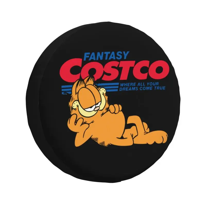 Custom Fantasy Costco Fun Spare Tire Cover for Mitsubishi Pajero Funny Cat Garfield SUV RV 4x4 Car Wheel Protectors Accessories