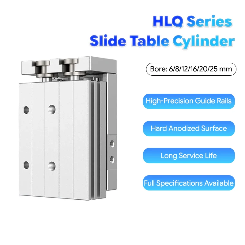 

Airtac Type HLQ Series Slide Cylinder With Guide Rail HLQ6 HLQ8 HLQ12 HLQ16 HLQ20 HLQ25-10 25 30 40 50 75 100 125 150