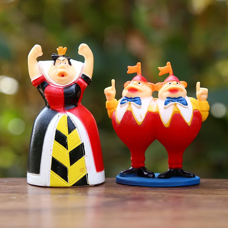 

6PCS Alice In Wonderland Figurines Set Cartoon Anime Dolls Cake Topper Desktop Decoration Collectible Gift
