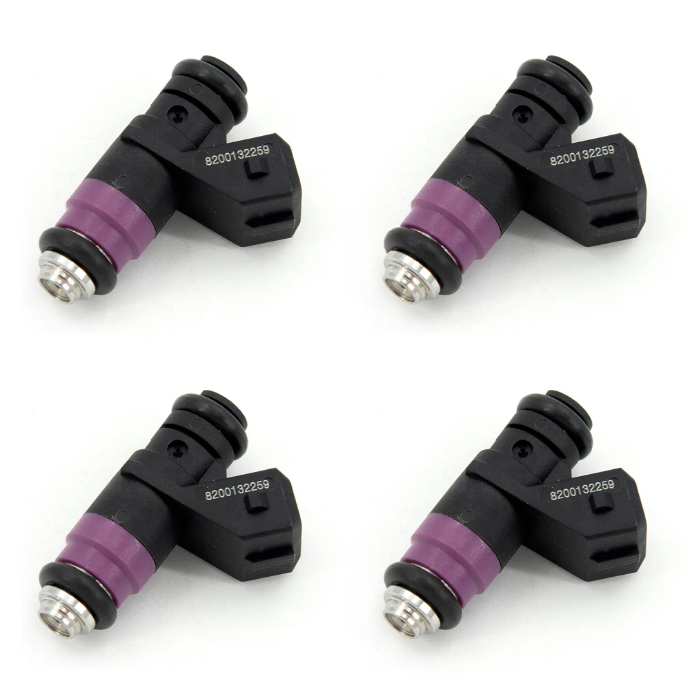 4Pcs 8200132259 Fuel Injector For Renault Megane 1.6 16v 31 T. KM Replacement Nozzle Injection Petrol H132259