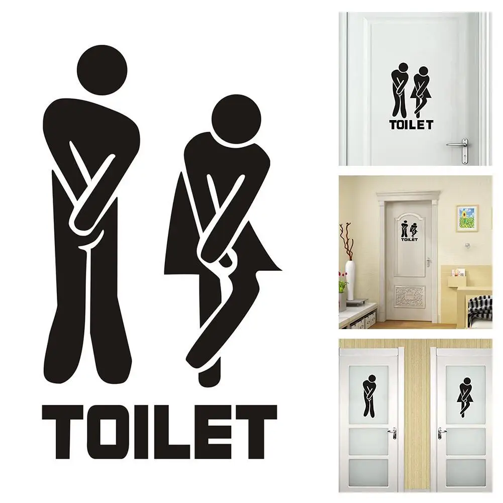 Funny Toilet Wall Door Stickers Creative Bathroom Decoration Home Toliet Wallpaper Wall Poster Decor The Vinyl Decals Water J0B2