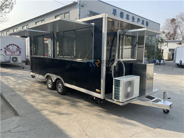 Kitchen Trailer Square Food Truck Trailer Fully Equipped Restaurant Kebab Mobile Retail Truck