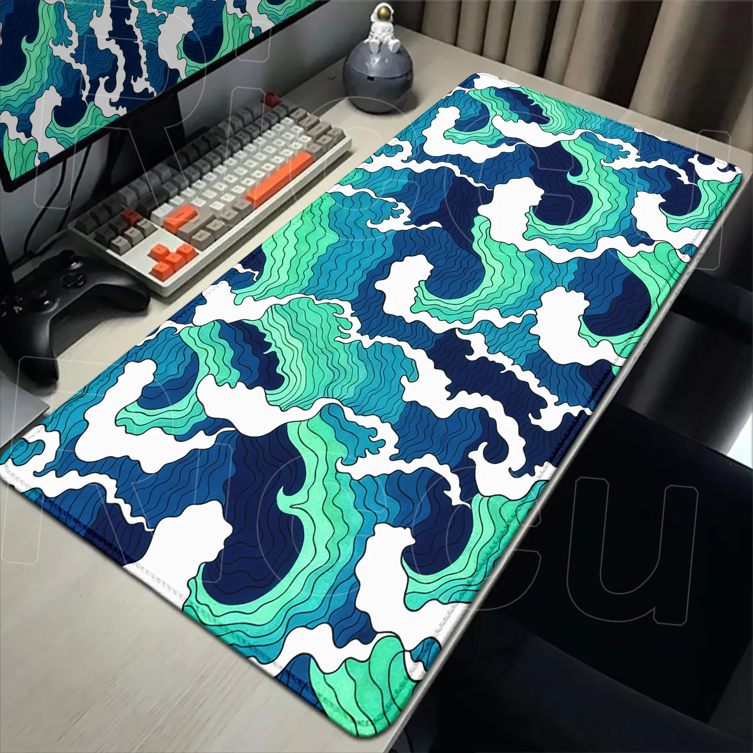 

HD Printing XXL Japanese style waves Mouse Pad 900x400mm Large Computer Office Game Table Rubber Gaming Mousepad expand Desk Mat