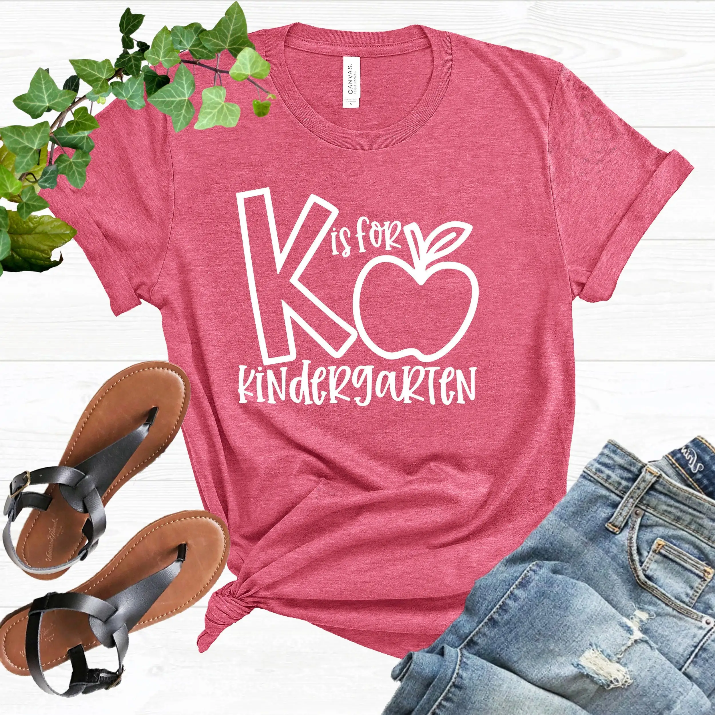 K Is For Kindergarten Teacher T Shirt Field Trip Alphabet Teachers