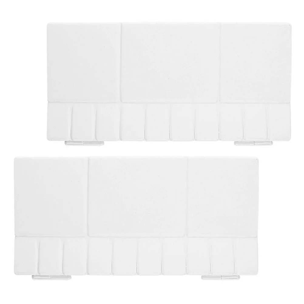 

2 Pcs Acrylic Paint Box Portable Pigment Case Holder Empty Watercolor Tray Painting Boxes Mixing Trays