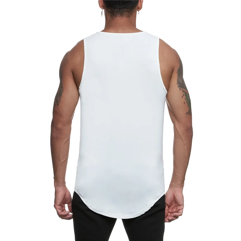 Men Running Vest Quick Dry Plain Summer Gym Workout Pumping iron Sleeveless Tank Top Breathable Fitness Bodybuilding Sport Shirt