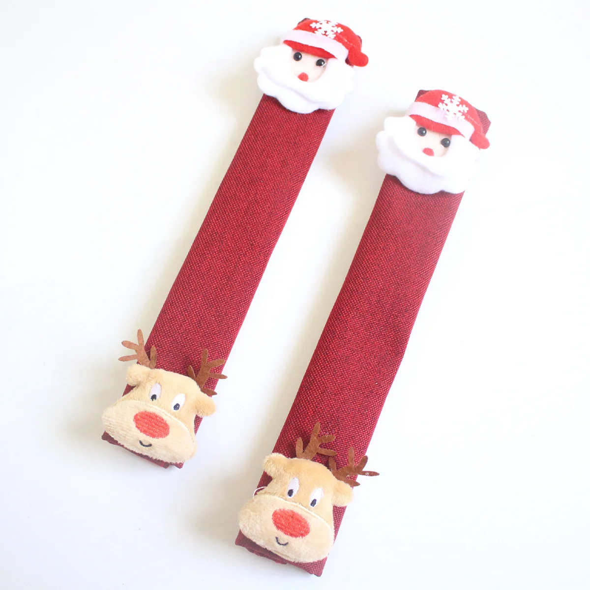 

4Pcs Christmas Refrigerator Handle Covers Fabric Door Handle Protector for Fridge Oven Microwave Dishwasher Anti-Cold Stain