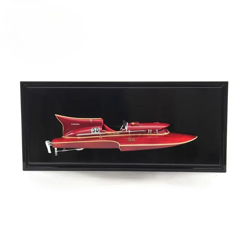 Seaplane Speedboat Model Wooden Crafts Home Office Decoration