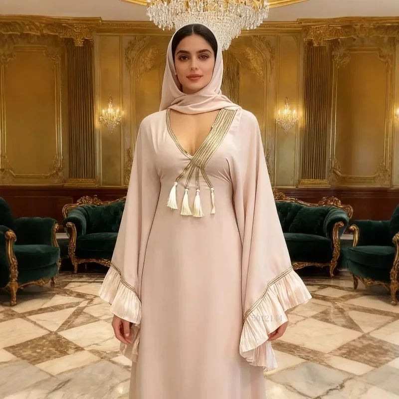 

Women's African Muslim Fashion Abaya Dubai Style Caftan Marocain Evening Party Dress Boubou Robe Djellaba Ladies 2025