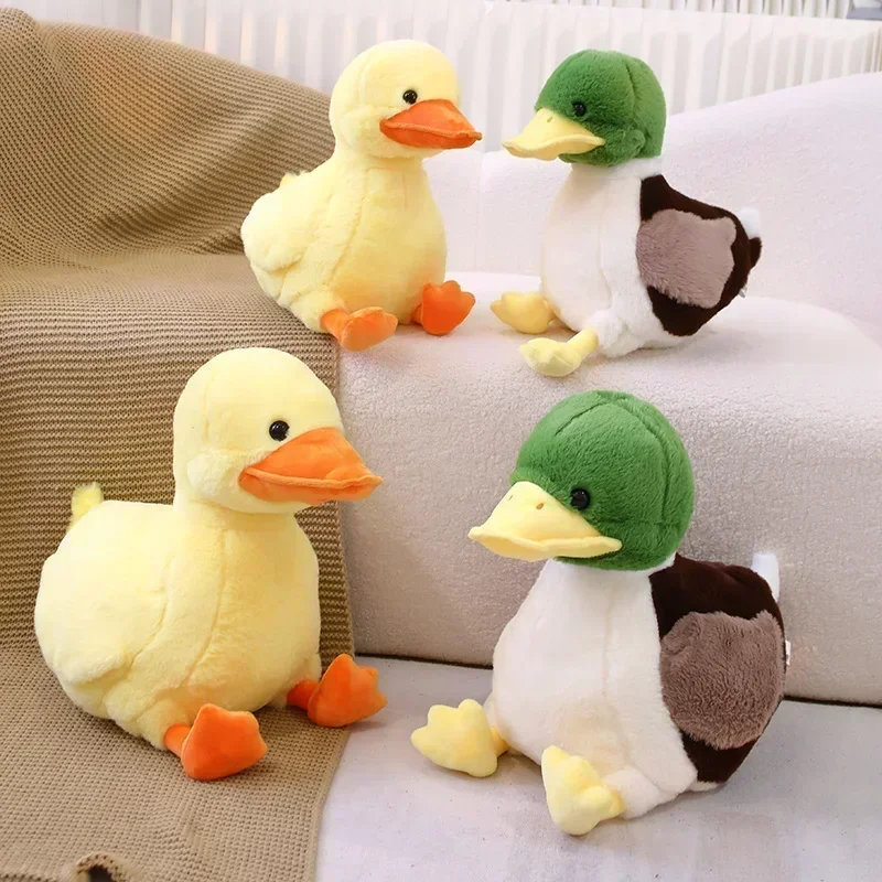 Simulation Small Yellow Duck Kawaii Wild Green Duck Plush Toys  Cartoon Stuffed Animals Dolls Soft Throw Pillow Toys Room Decor