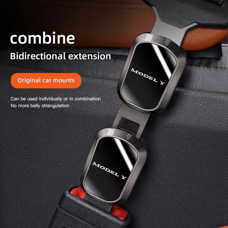 

Для Tesla Model Y, удлинитель ремня безопасности автомобиля, зажим-адаптер-удлинитель ремня безопасности из цинкового сплава для удобного вождения