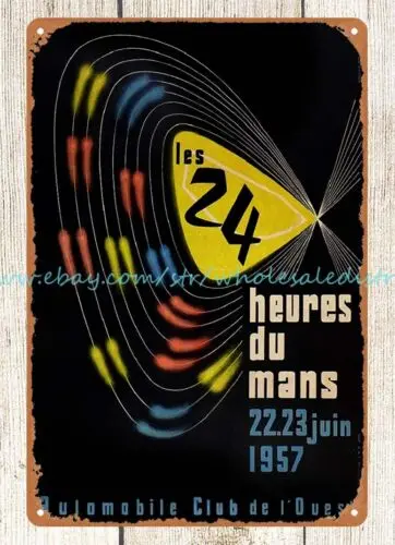 1957 Le Mans 24 Hours Sports racing car metal tin sign garage wall home tavern