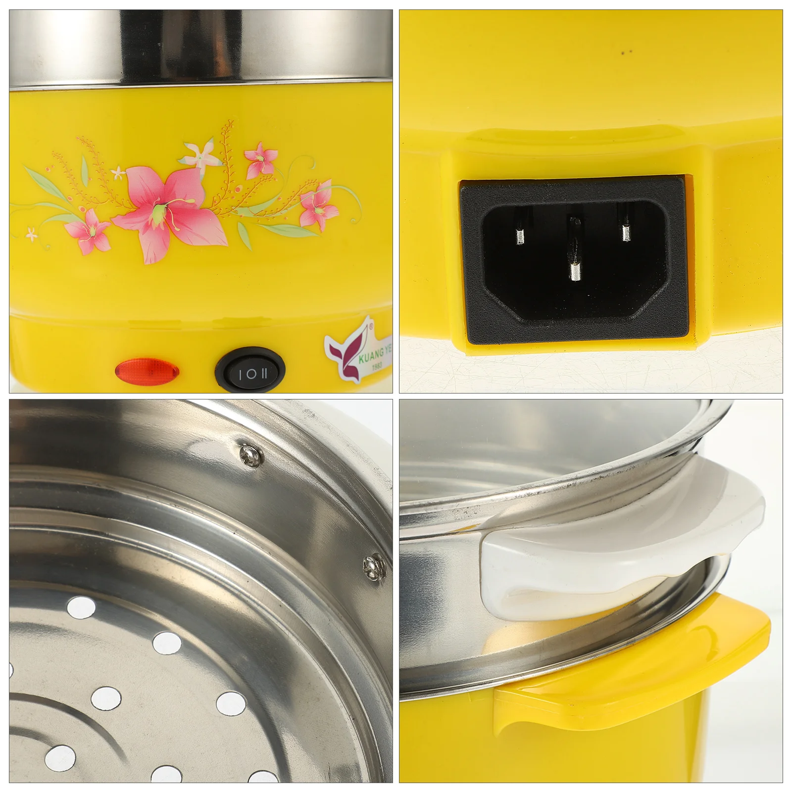 

Electric Hot Pot Multifunctional Stainless Steel Steamer Double Layer Cooking Boiler Boiling Kier Space Saving for Soup