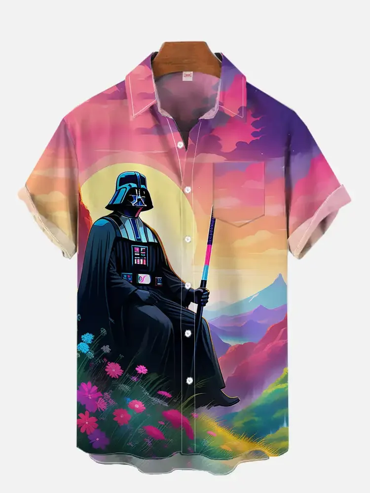 

Disney Summer Fashion Anime Shirts Men Hawaiian Short Sleeve Shirt Casual Boys Clothes Girls Teen Shirts