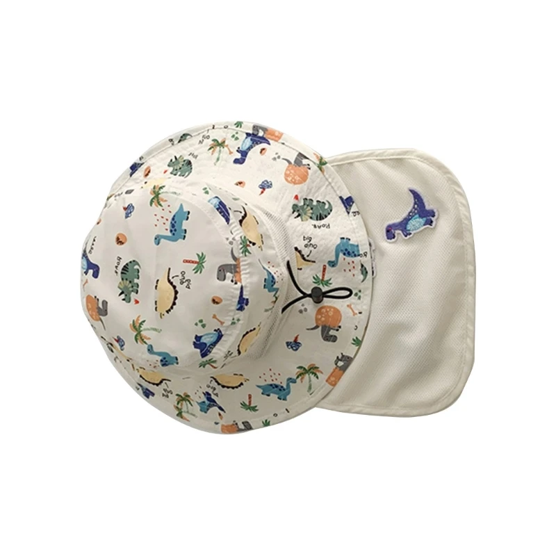 Baby Fisherman Hat Quick Drying Sun Hat with Neck Coverage Animal Pattern Hat