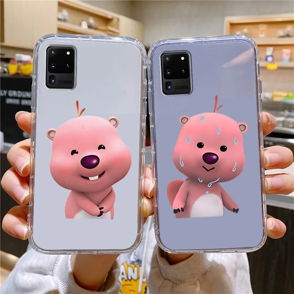 Cute L-Loopy Phone Case For Samsung Galaxy A52 A12 A51 S21 Edge S22ULTRA S23 S20LITE Plus Ultra Transparent Cover