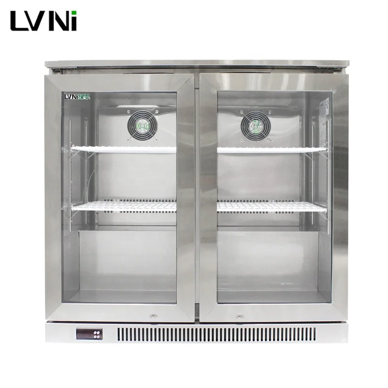 230L Single Temperature Stainless Steel Mini Beverage Cooler Under Counter Bar Beer Refrigerator for Club Restaurant Pro
