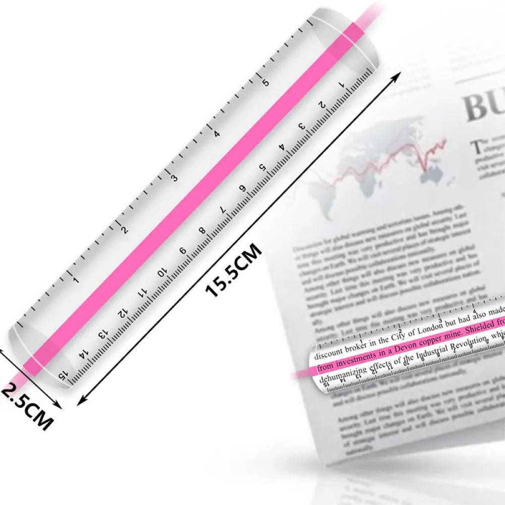 Clear Acrylic Magnifier Tool Mahjong Line Finder Reading Guide Strip Ruler Aid For Precise Text And Craft Detail