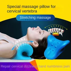 Almohada de Masaje Cervical para Aliviar Dolor, Dispositivo de Tracción Quiropráctica, Relajación para Cuello y Hombros