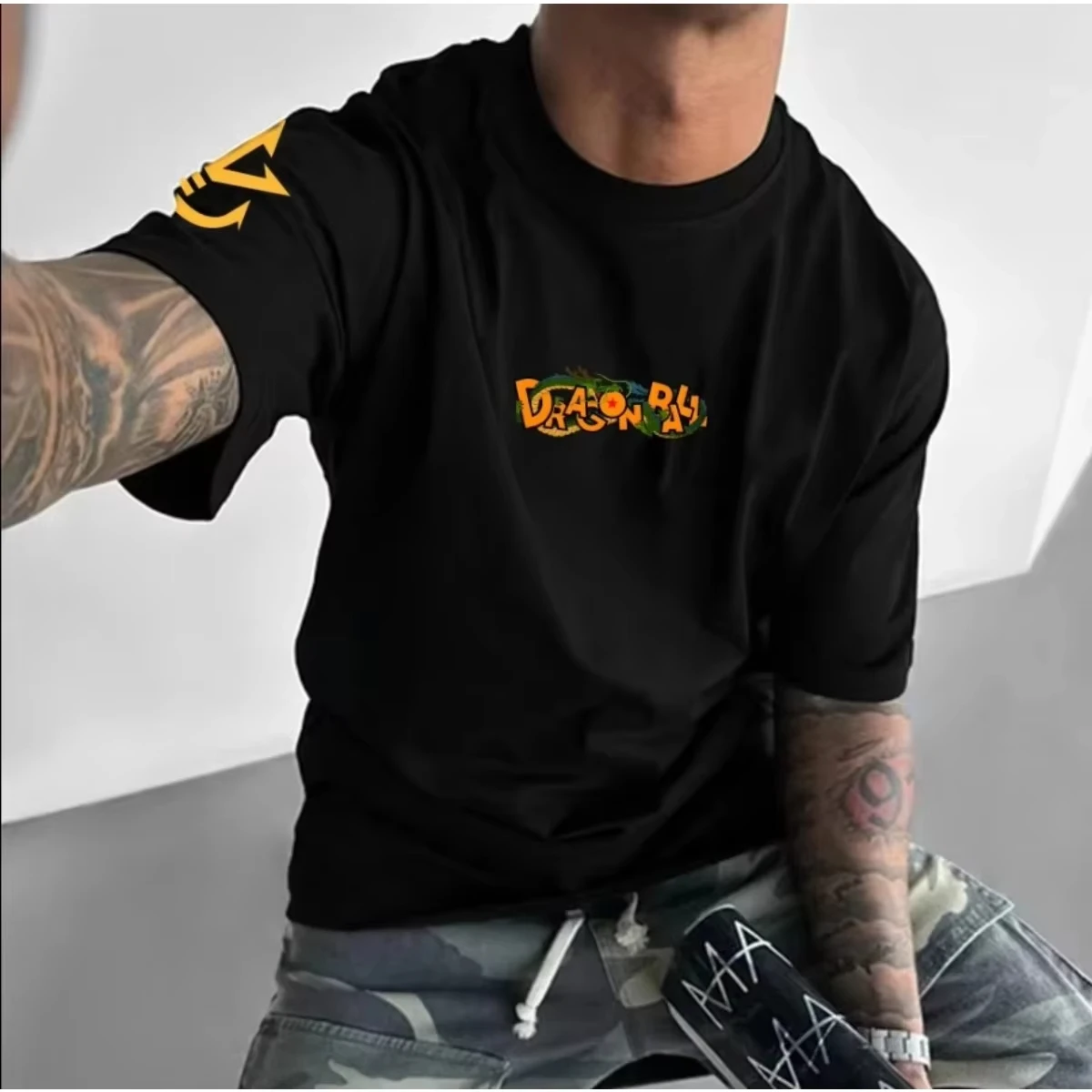 لعبة دراغون بول العصرية عناصر ساخنة سوبر سايان أنيمي تي شيرت مطبوع الرجال والنساء الصيف المشتركة الطرفية الرجعية القمم المد #3