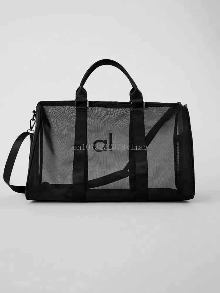 New Women's Transparent Mesh Gym Bag Large Capacity Sports Fitness Bag Men Outdoor Yoga Portable Travel Storage Luggage Handbag