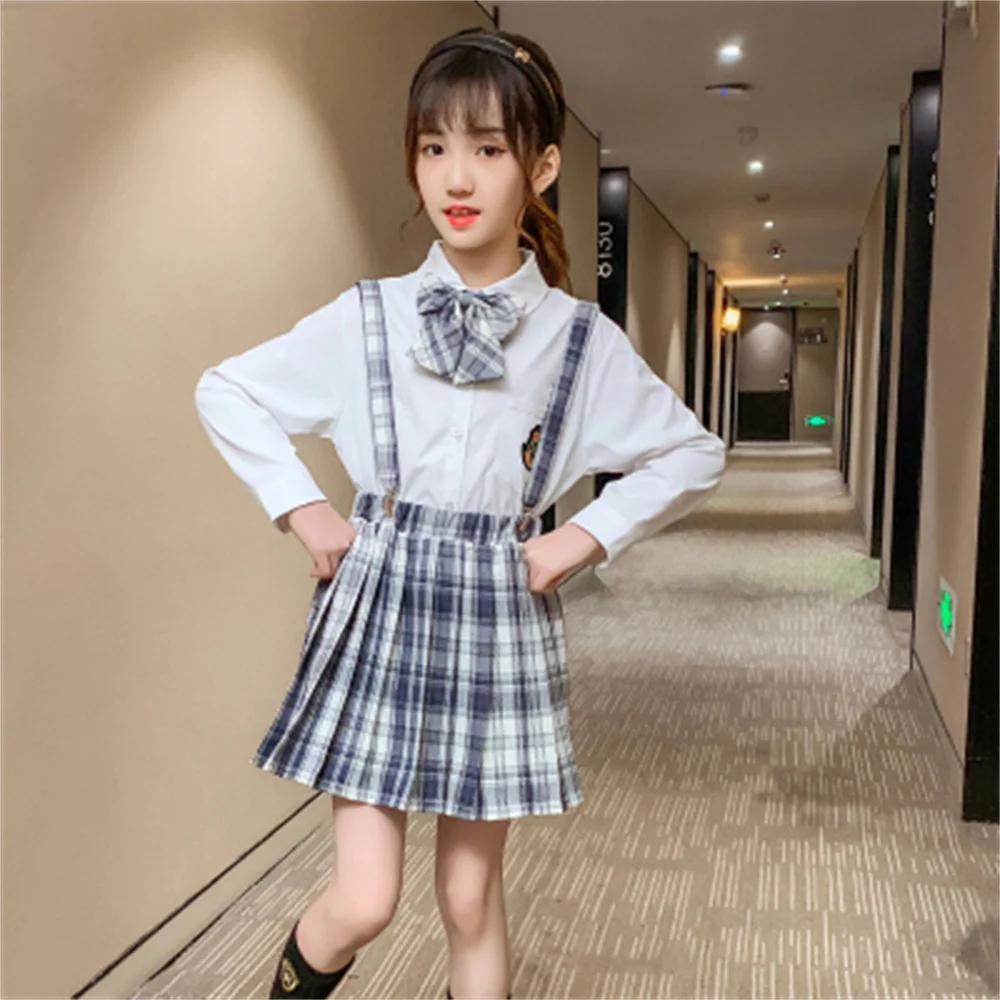 Girl\'s Summer High Waist Pleated Skirts Plaid Skirts Women Dress For JK School Uniform Students Cloths