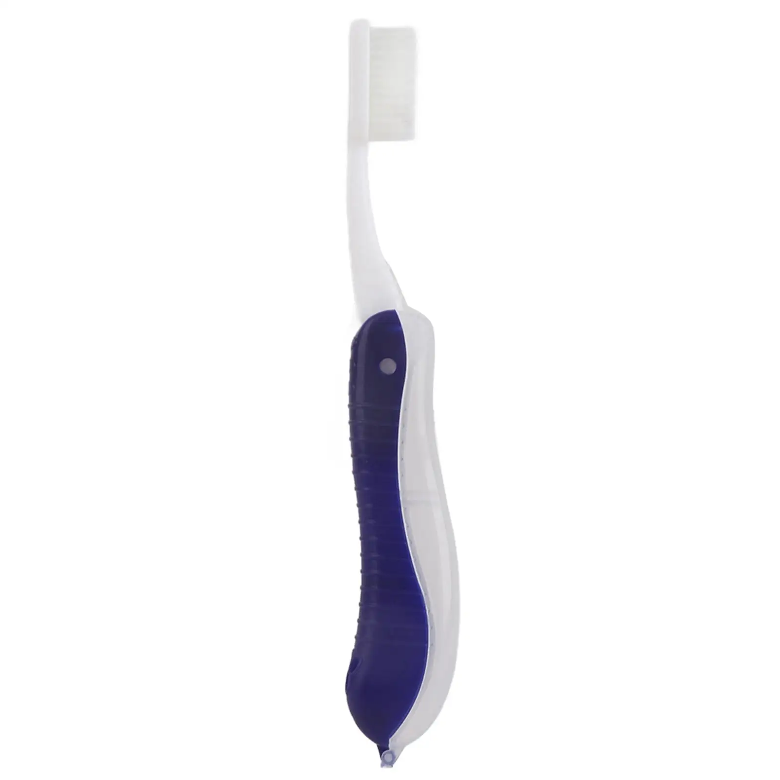 

Portable Dark Blue Folding Toothbrush for Camping and Hiking - Compact Design for Adults on the Go - Dental Hygiene Tool