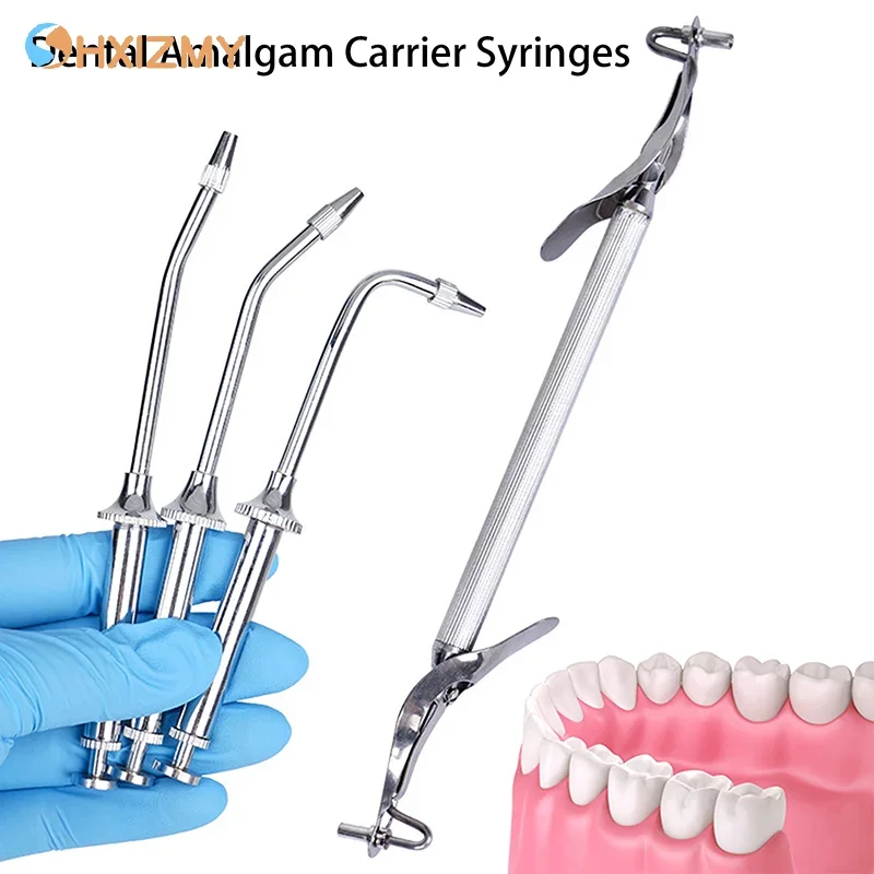 

Стоматологические шприцы для ношения амальгама с изогнутым наконечником, инструменты для подачи с двойным концом из нержавеющей стали, наполнитель полости, реставрационный лабораторный инструмент